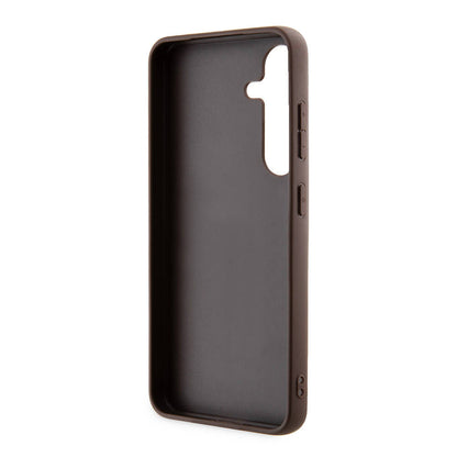 Galaxy S24 Kılıf Guess Orijinal Lisanslı PU Deri Yazı ve 4G Metal Logolu Desenli Kılıf