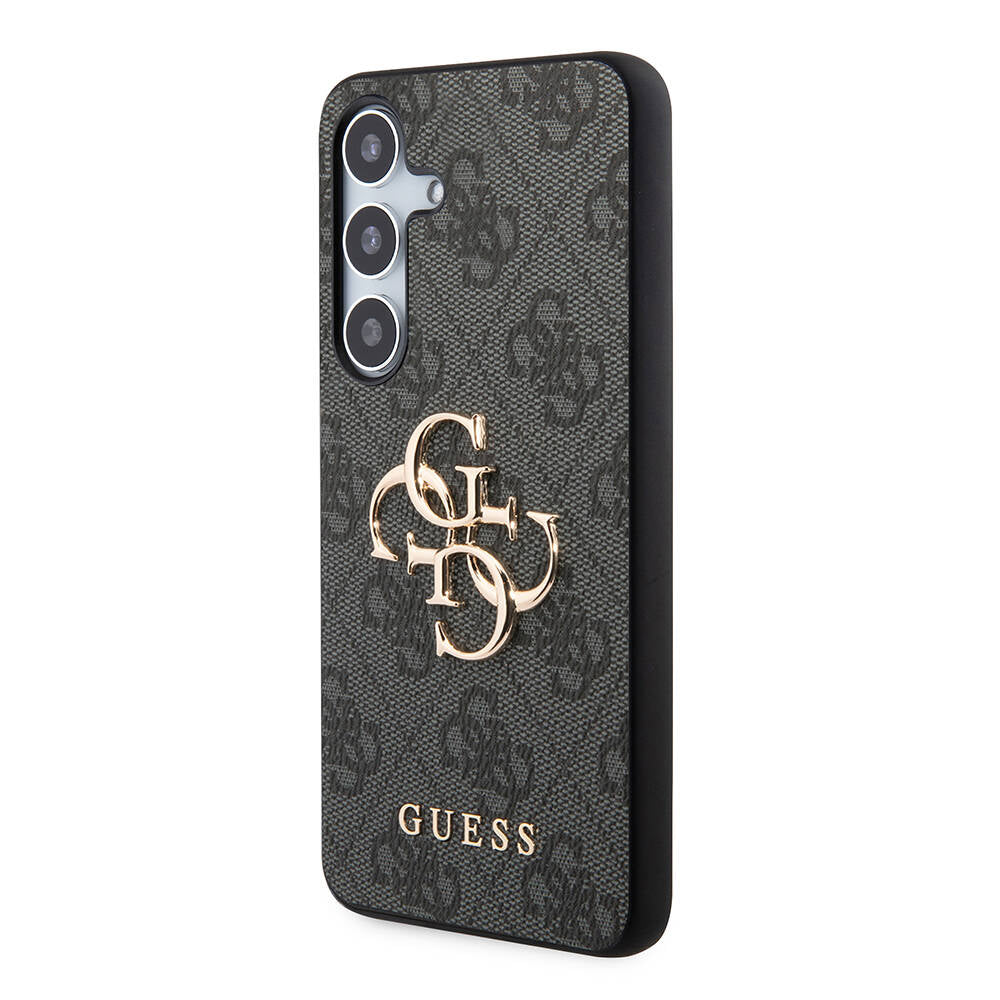 Galaxy S24 Kılıf Guess Orijinal Lisanslı PU Deri Yazı ve 4G Metal Logolu Desenli Kılıf