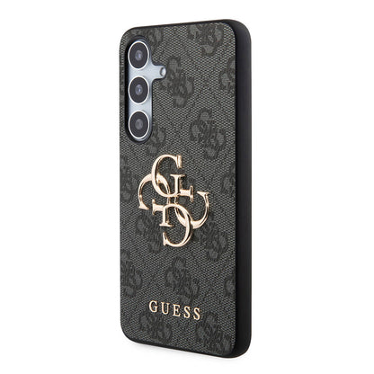 Galaxy S24 Kılıf Guess Orijinal Lisanslı PU Deri Yazı ve 4G Metal Logolu Desenli Kılıf