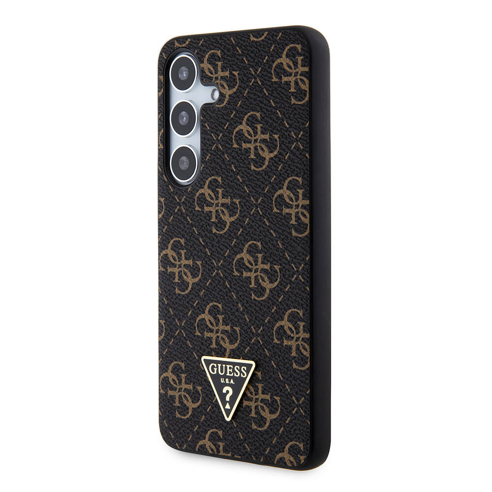 Galaxy S24 Kılıf Guess Orijinal Lisanslı PU Üçgen Logo 4G Desenli Kılıf