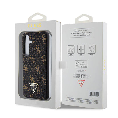 Galaxy S24 Kılıf Guess Orijinal Lisanslı PU Üçgen Logo 4G Desenli Kılıf