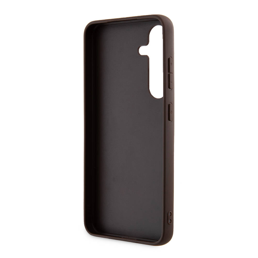 Galaxy S24 Kılıf Guess Orijinal Lisanslı PU Üçgen Logo 4G Desenli Kılıf