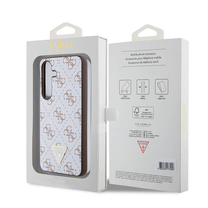 Galaxy S24 Kılıf Guess Orijinal Lisanslı PU Üçgen Logo 4G Desenli Kılıf