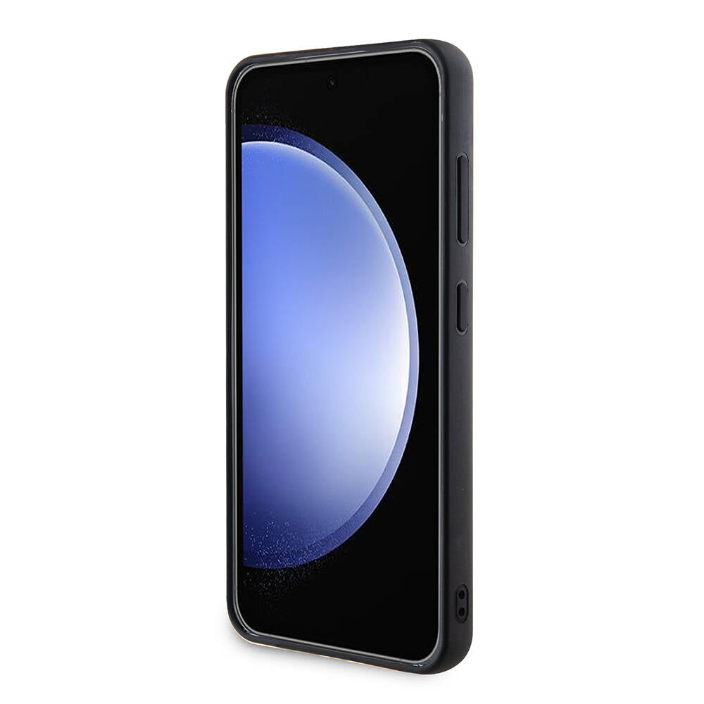 Galaxy S24 Kılıf Guess Orijinal Lisanslı Taşlı Arka Yüzey Üçgen Logolu Kılıf