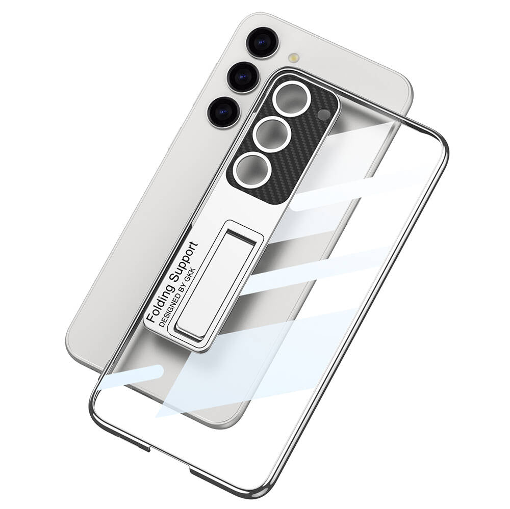 Galaxy S24 Kılıf Kamera Korumalı Şeffaf Tasarımlı Zore Lego Standlı Kılıf