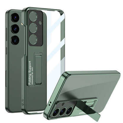 Galaxy S24 Kılıf Kamera Korumalı Şeffaf Tasarımlı Zore Lego Standlı Kılıf