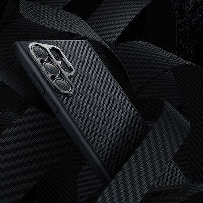 Galaxy S24 Kılıf Karbon Fiber M-safe Şarj Özellikli Benks Hybrid ArmorPro 600D Kevlar Kılıf
