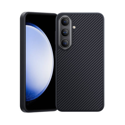 Galaxy S24 Kılıf Karbon Fiber M-safe Şarj Özellikli Benks Hybrid ArmorPro 600D Kevlar Kılıf