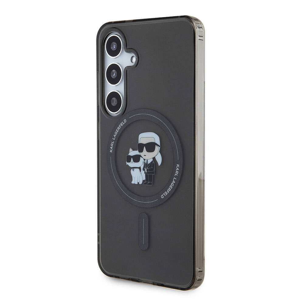 Galaxy S24 Kılıf Karl Lagerfeld Orijinal Lisanslı M-safe Şarj Özellikli Karl & Choupette IML Baskılı Kılıf