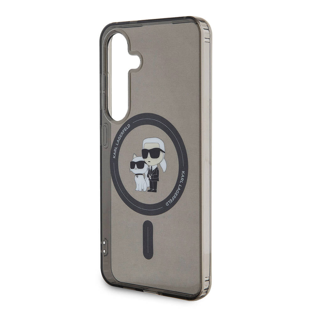 Galaxy S24 Kılıf Karl Lagerfeld Orijinal Lisanslı M-safe Şarj Özellikli Karl & Choupette IML Baskılı Kılıf