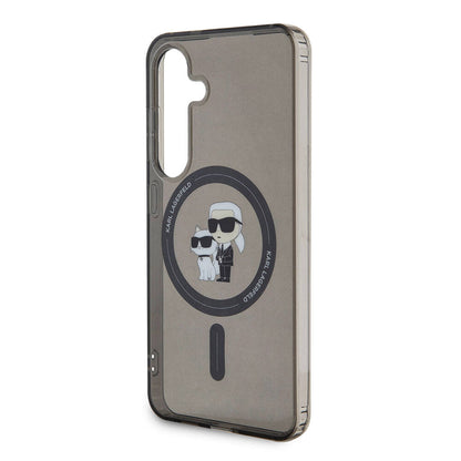 Galaxy S24 Kılıf Karl Lagerfeld Orijinal Lisanslı M-safe Şarj Özellikli Karl & Choupette IML Baskılı Kılıf