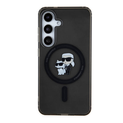 Galaxy S24 Kılıf Karl Lagerfeld orijinal Lisanslı M-safe Şarj Özellikli Karl & Choupette IML Baskılı Kılıf