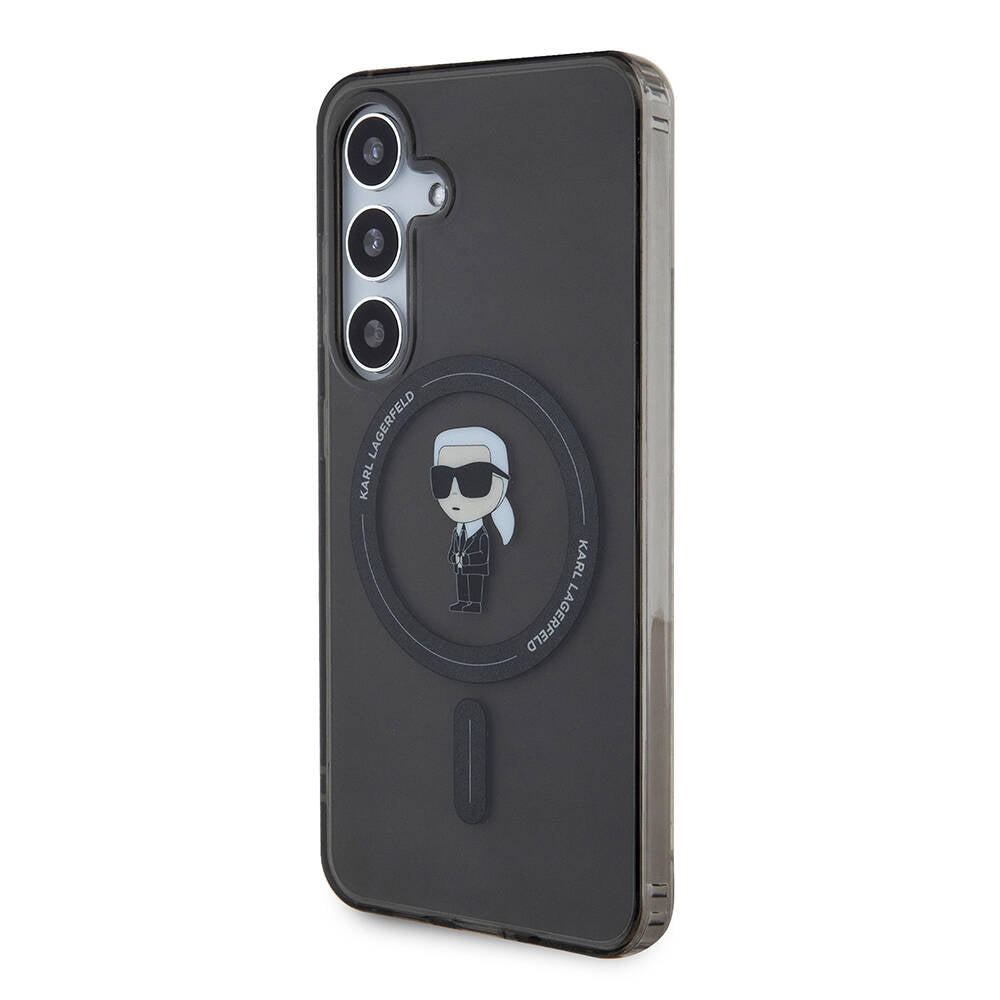 Galaxy S24 Kılıf Karl Lagerfeld orijinal Lisanslı M-safe Şarj Özellikli Karl Head IML Baskılı Kılıf