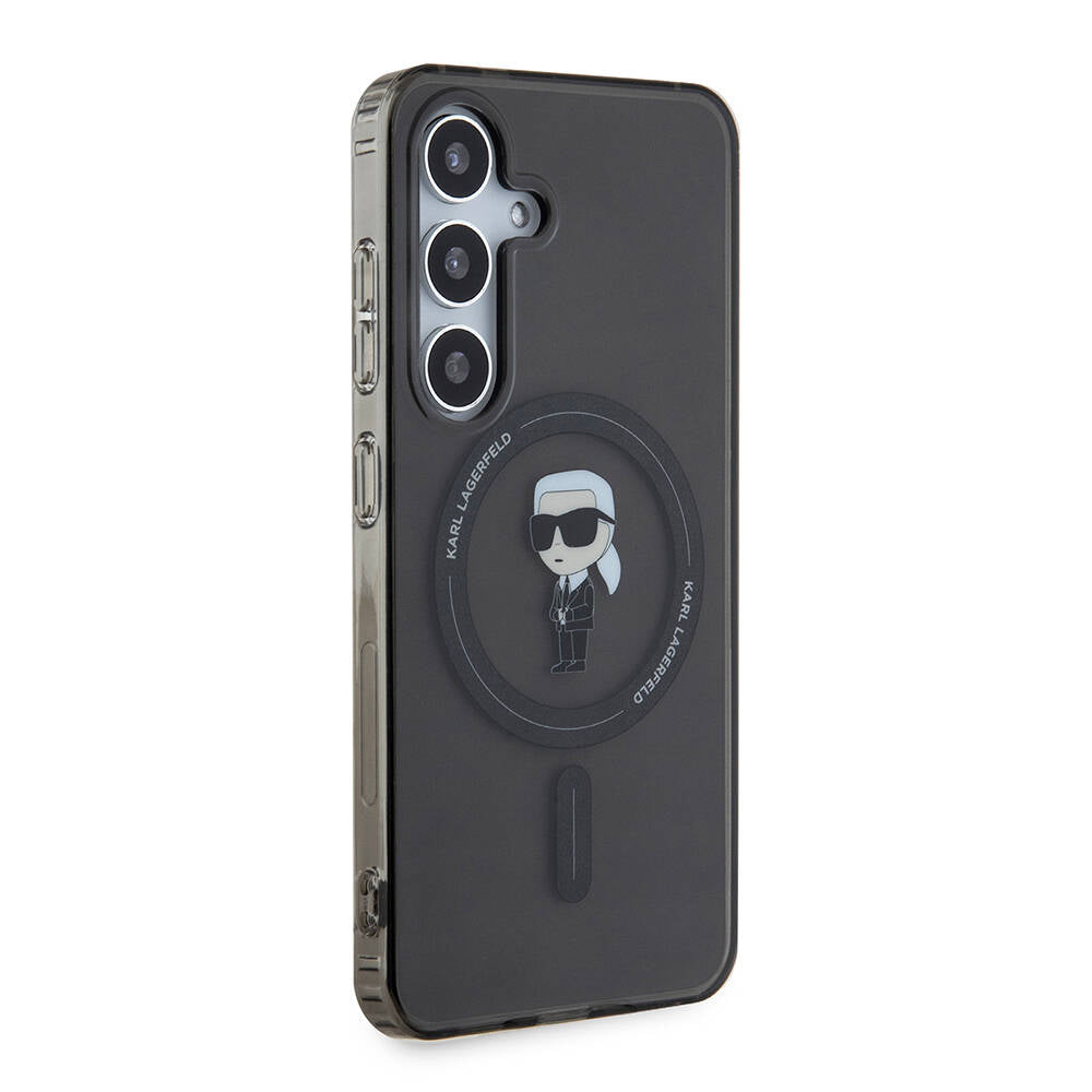 Galaxy S24 Kılıf Karl Lagerfeld orijinal Lisanslı M-safe Şarj Özellikli Karl Head IML Baskılı Kılıf