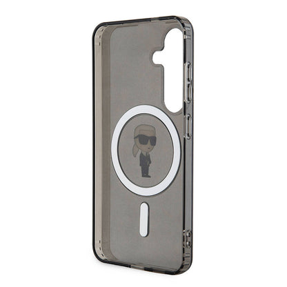 Galaxy S24 Kılıf Karl Lagerfeld orijinal Lisanslı M-safe Şarj Özellikli Karl Head IML Baskılı Kılıf