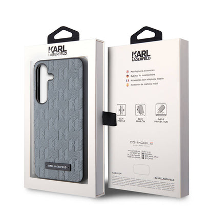 Galaxy S24 Kılıf Karl Lagerfeld orijinal Lisanslı Saffiano Monogram Metal Logo Kılıf