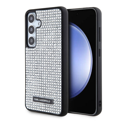 Galaxy S24 Kılıf Karl Lagerfeld Taşlı Metal Logo Orijinal Lisanslı Kılıf