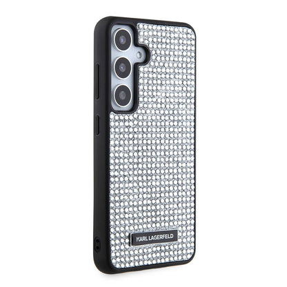 Galaxy S24 Kılıf Karl Lagerfeld Taşlı Metal Logo Orijinal Lisanslı Kılıf