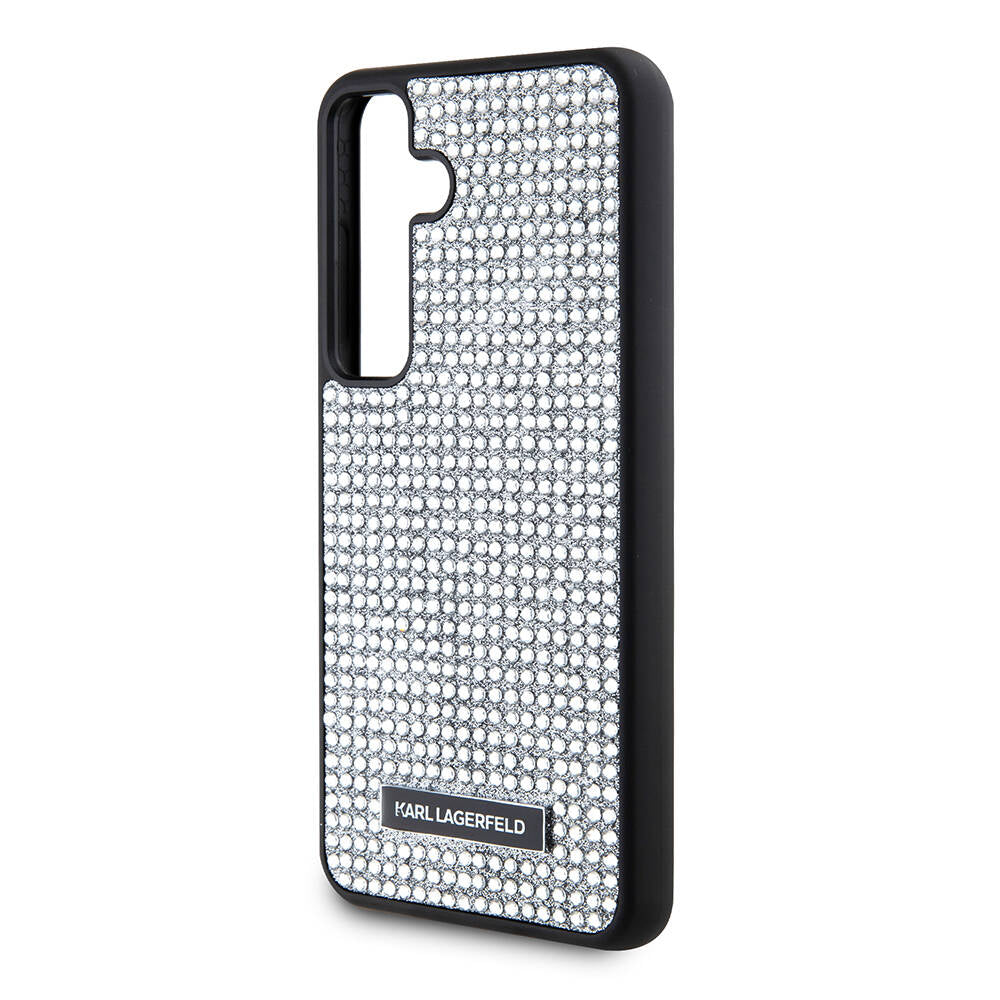 Galaxy S24 Kılıf Karl Lagerfeld Taşlı Metal Logo Orijinal Lisanslı Kılıf
