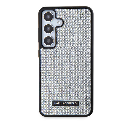 Galaxy S24 Kılıf Karl Lagerfeld Taşlı Metal Logo Orijinal Lisanslı Kılıf