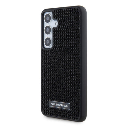 Galaxy S24 Kılıf Karl Lagerfeld Taşlı Metal Logo Orijinal Lisanslı Kılıf