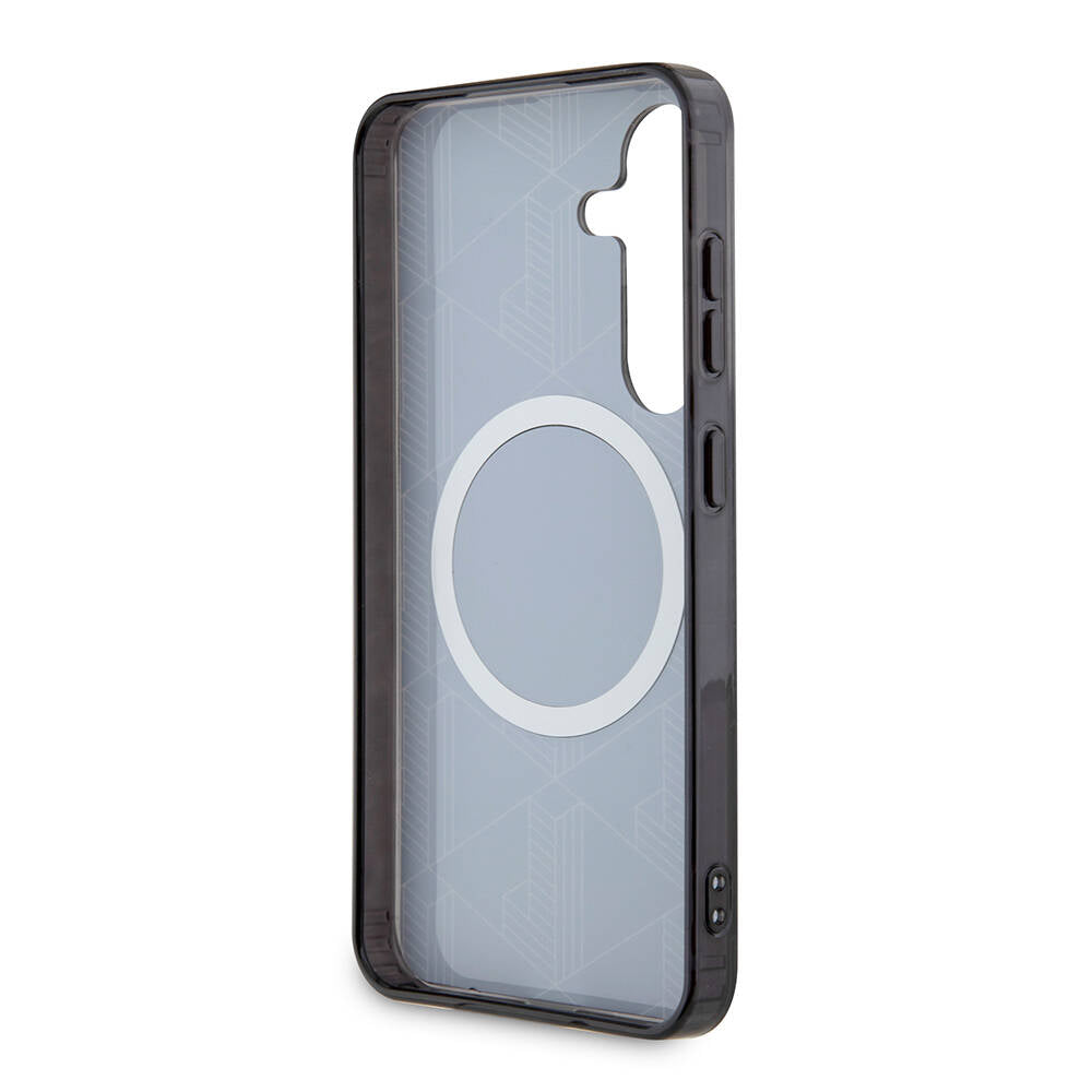 Galaxy S24 Kılıf Lacoste Orijinal Lisanslı M-safe Şarj Özellikli Çift Katmanlı Timsah Logolu Blend Monogram Kılıf