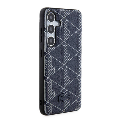 Galaxy S24 Kılıf Lacoste Orijinal Lisanslı M-safe Şarj Özellikli PU Deri Görünümlü Karışık Monogram Desenli Kılıf
