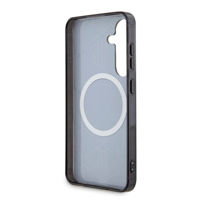 Galaxy S24 Kılıf Lacoste orijinal Lisanslı M-safe Şarj Özellikli Çift Katmanlı Timsah Logolu Blend Monogram Kılıf