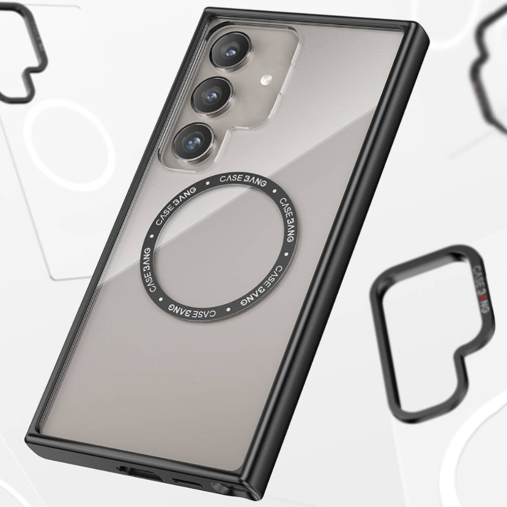 Galaxy S24 Kılıf M-safe Şarj Özellikli Casebang Body Frame Kılıf