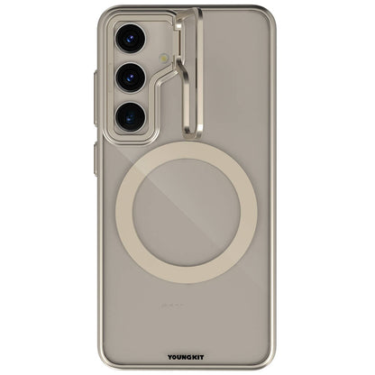 Galaxy S24 Kılıf M-safe Şarj Özellikli Sararma Önleyici Youngkit Crystal Grid Kılıf