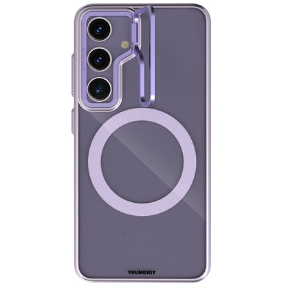 Galaxy S24 Kılıf M-safe Şarj Özellikli Sararma Önleyici Youngkit Crystal Grid Kılıf