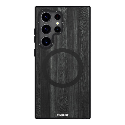 Galaxy S24 Ultra Kılıf M-safe Şarj Özellikli Sararmaya Dayanıklı Youngkit Wood Forest Serisi Kılıf