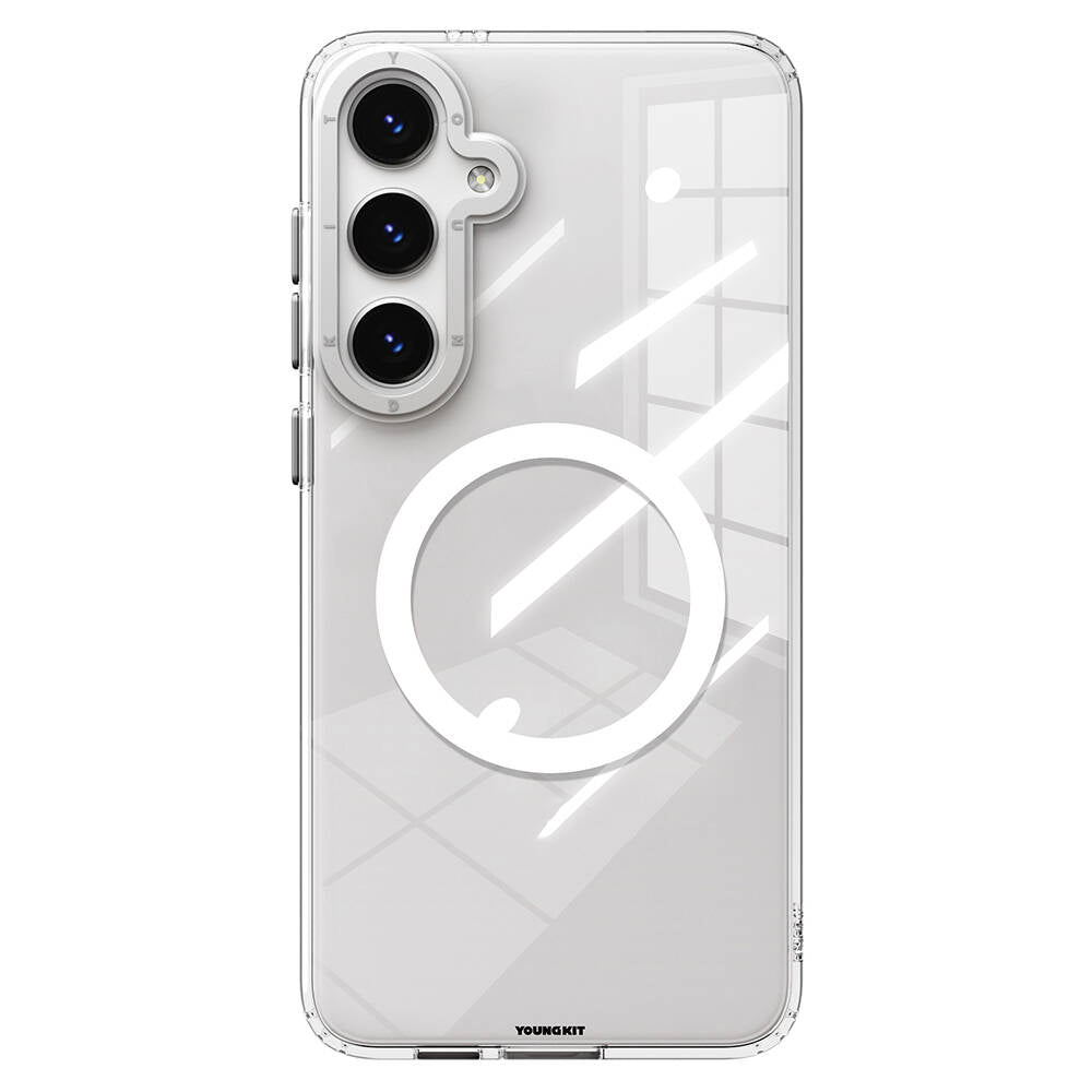 Galaxy S24 Kılıf M-safe Şarj Özellikli Sararmaya Karşı Dayanıklı Youngkit Clear Crystal Serisi Kılıf