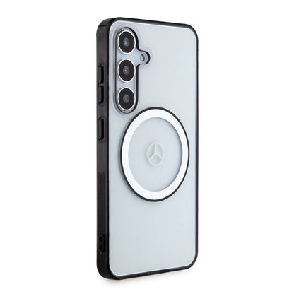 Galaxy S24 Kılıf Mercedes Benz Orijinal Lisanslı M-safe Şarj Özellikli PC TPU Transparan Black Ring Kılıf