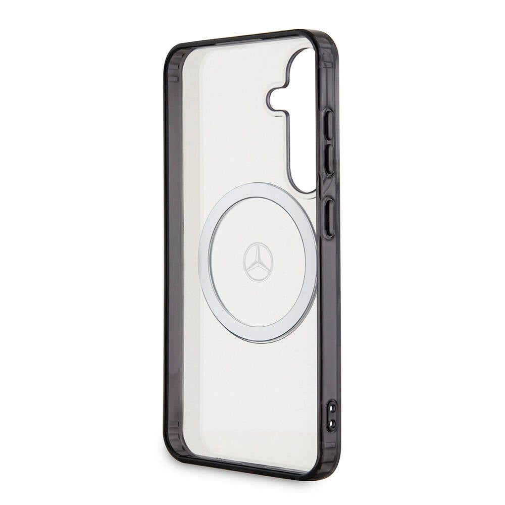 Galaxy S24 Kılıf Mercedes Benz Orijinal Lisanslı M-safe Şarj Özellikli PC TPU Transparan Black Ring Kılıf