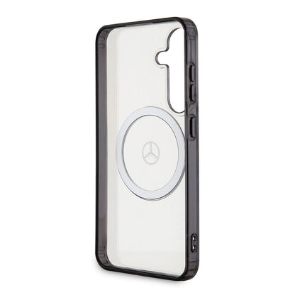 Galaxy S24 Kılıf Mercedes Benz Orijinal Lisanslı M-safe Şarj Özellikli PC TPU Transparan Black Ring Kılıf