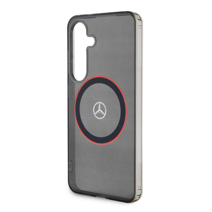 Galaxy S24 Kılıf Mercedes Benz orijinal Lisanslı M-safe Şarj Özellikli IML Yıldız Logolu Red Ring Kılıf