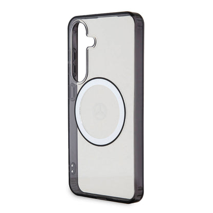 Galaxy S24 Kılıf Mercedes Benz OrijinalLisanslı M-safe Şarj Özellikli PC TPU Transparan Black Ring Kılıf