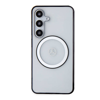 Galaxy S24 Kılıf Mercedes Benz OrijinalLisanslı M-safe Şarj Özellikli PC TPU Transparan Black Ring Kılıf