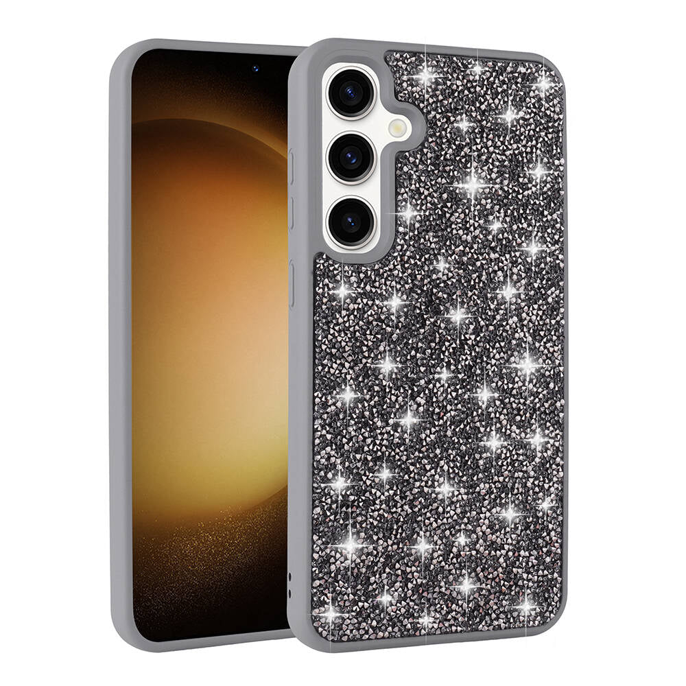 Galaxy S24 Kılıf Parlak Taşlı Tasarım Zore Pırlanta Kılıf