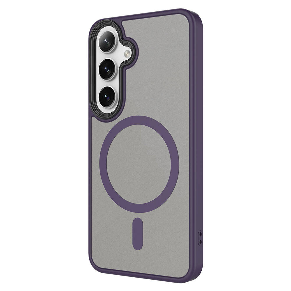 Galaxy S24 Kılıf Sert PC Arka Yüzey Wireless Şarj Özellikli Zore Flet M-safe Kılıf