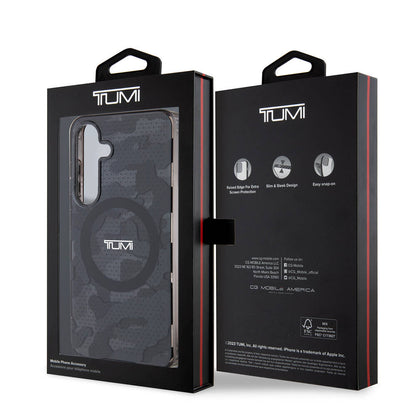 Galaxy S24 Kılıf TUMI Orijinal Lisanslı M-safe Şarj Özellikli Buzlanmış Saydam Ağ Kamuflajı Desenli Kılıf