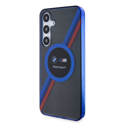 Galaxy S24 Plus Kılıf BMW Orijinal Lisanslı M Logolu Üç Renk Çizgili Motorsport Circle Kılıf