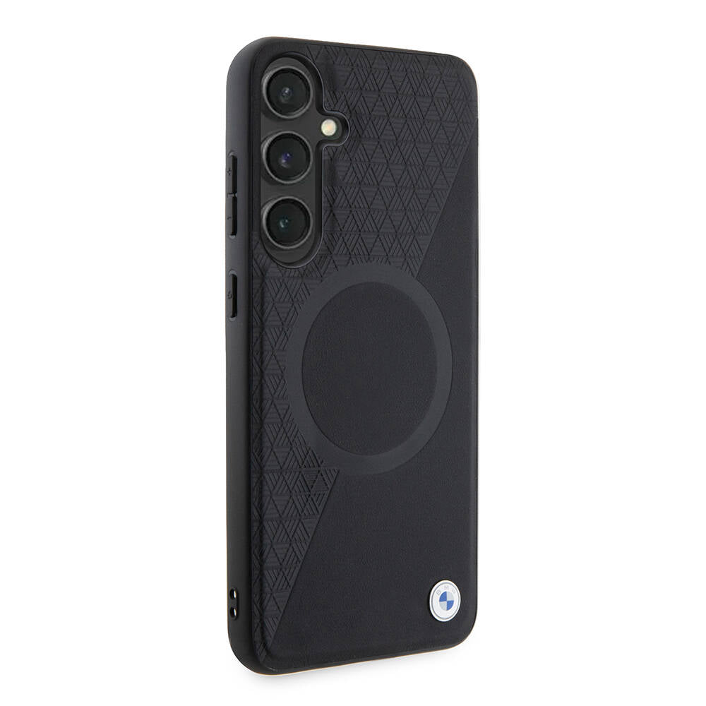 Galaxy S24 Plus Kılıf BMW Orijinal Lisanslı M-safe Şarj Özellikli Yarım Dokulu Circle Leather Kılıf