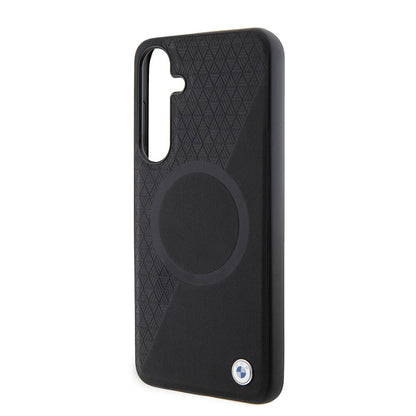 Galaxy S24 Plus Kılıf BMW Orijinal Lisanslı M-safe Şarj Özellikli Yarım Dokulu Circle Leather Kılıf