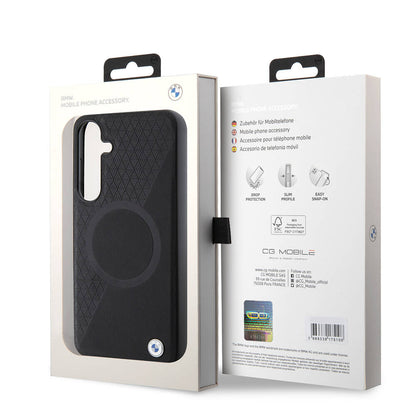 Galaxy S24 Plus Kılıf BMW Orijinal Lisanslı M-safe Şarj Özellikli Yarım Dokulu Circle Leather Kılıf