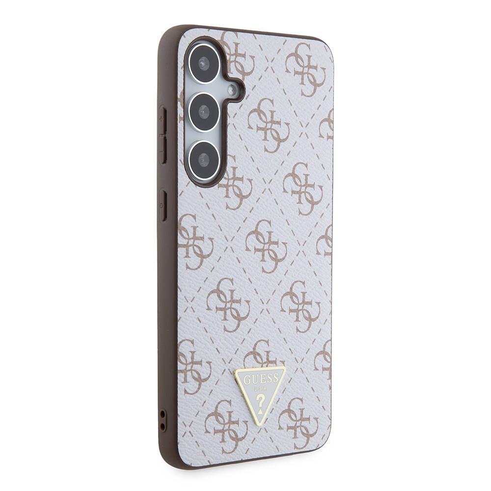 Galaxy S24 Plus Kılıf Guess Orijinal Lisanslı PU Üçgen Logo 4G Desenli Kılıf
