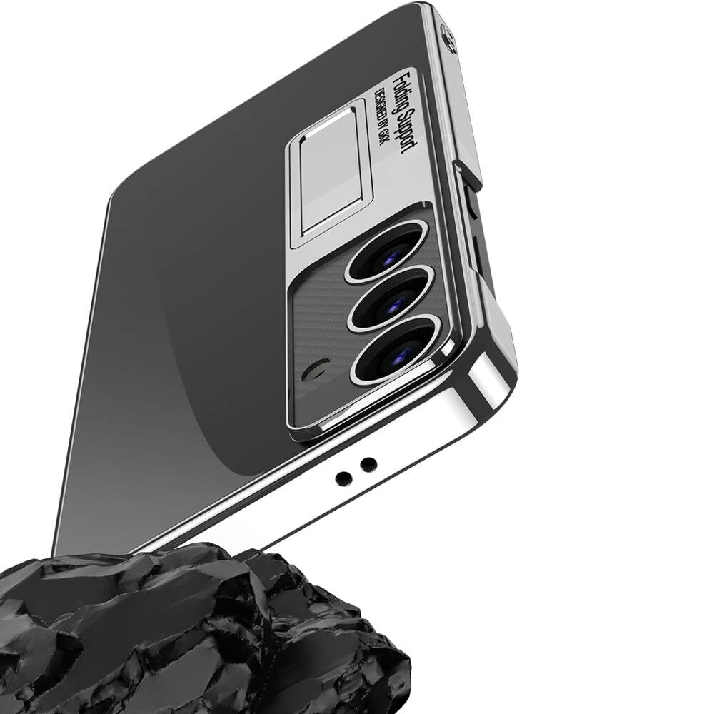 Galaxy S24 Plus Kılıf Kamera Korumalı Şeffaf Tasarımlı Zore Lego Standlı Kılıf