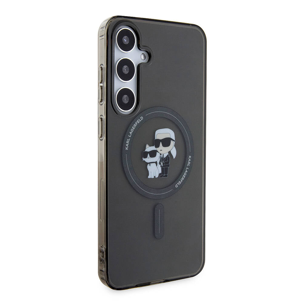Galaxy S24 Plus Kılıf Karl Lagerfeld Orijinal Lisanslı M-safe Şarj Özellikli Karl & Choupette IML Baskılı Kılıf
