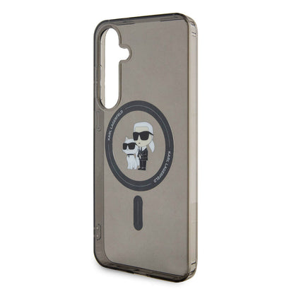 Galaxy S24 Plus Kılıf Karl Lagerfeld Orijinal Lisanslı M-safe Şarj Özellikli Karl & Choupette IML Baskılı Kılıf